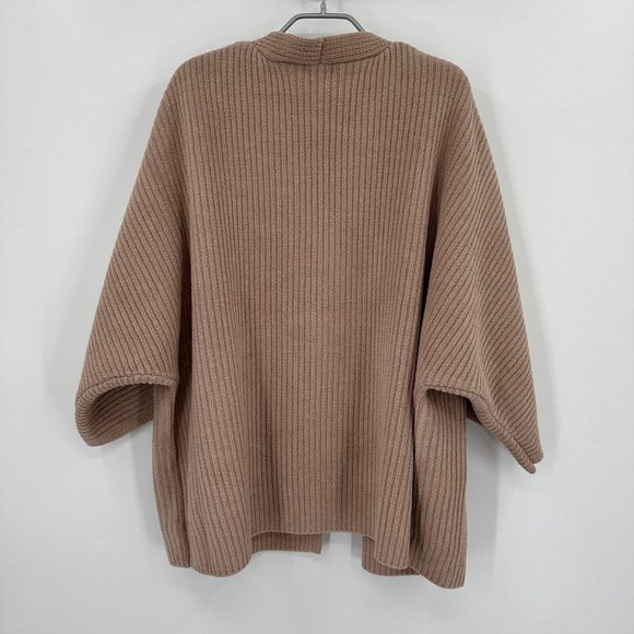 Softies 28" Rib Chenille Kimono Cardigan Sweater sz S/M Coco Brown Open Front - Picture 5 of 5